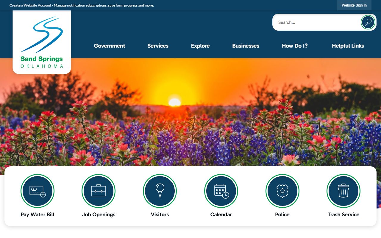 Sand Springs residents directory city records and government services