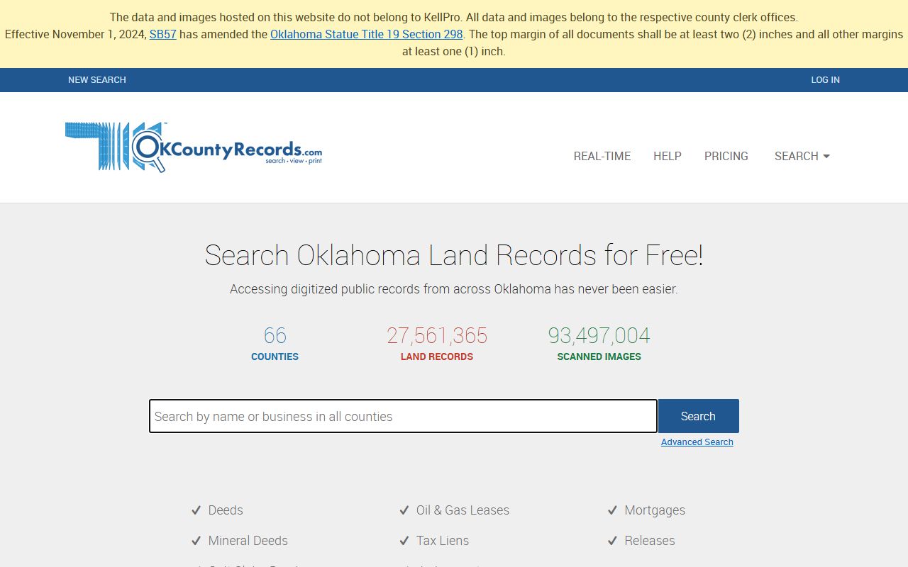 Canadian County land records search in the Canadian County residents directory