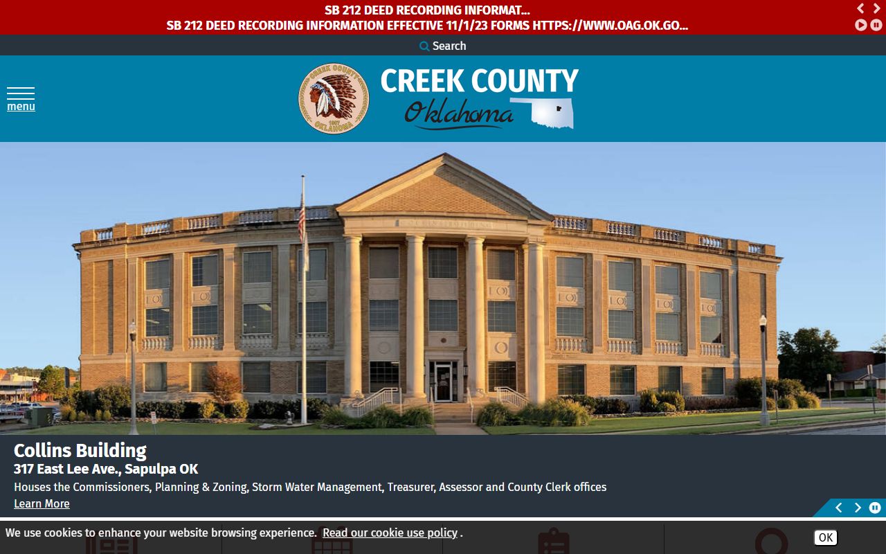 Creek County residents directory court and property records
