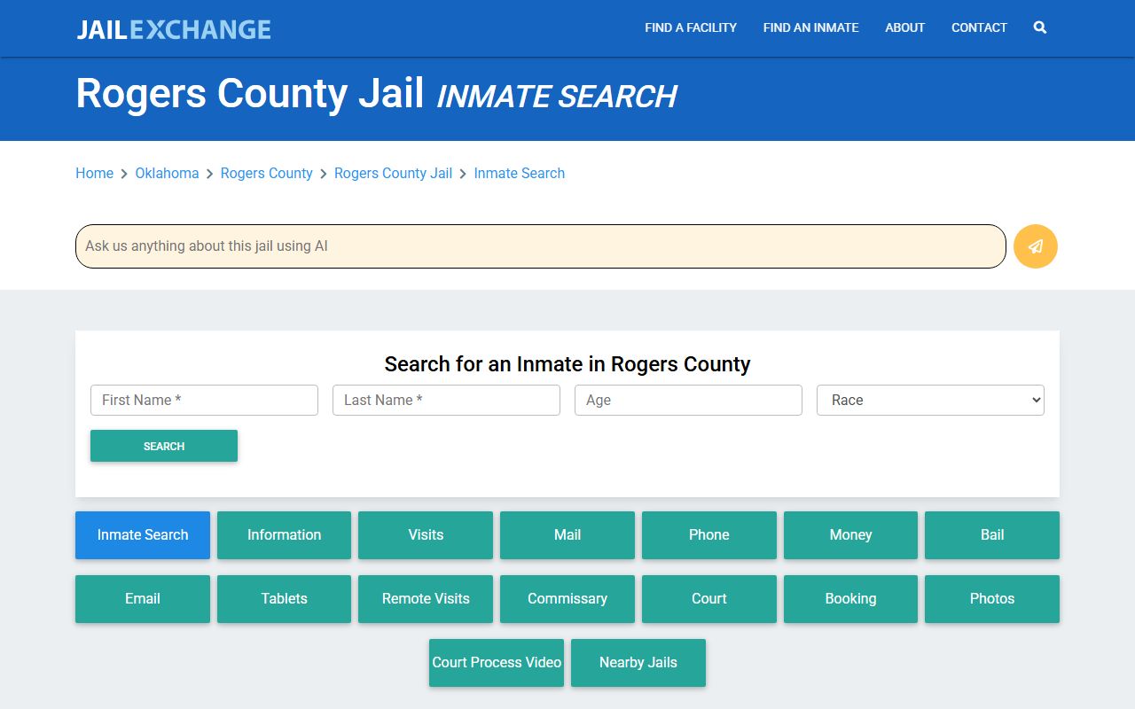 Rogers County residents directory inmate search and booking records