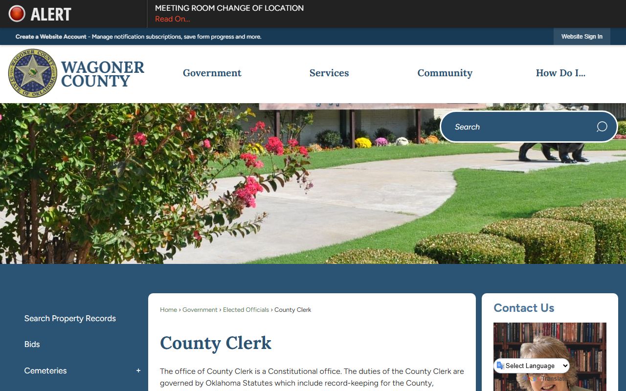 Wagoner County residents directory clerk land and deed records