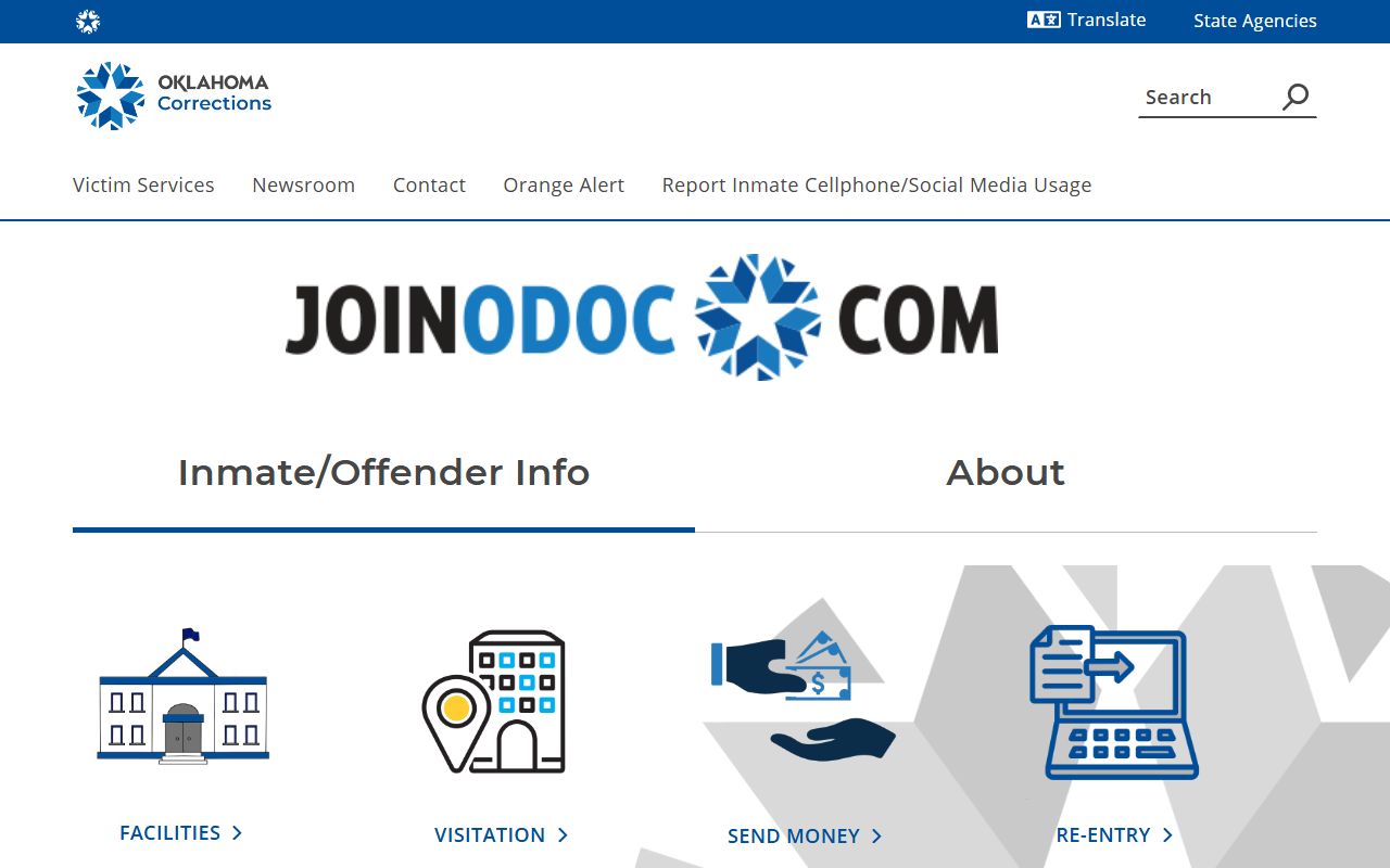 Oklahoma residents directory Department of Corrections portal